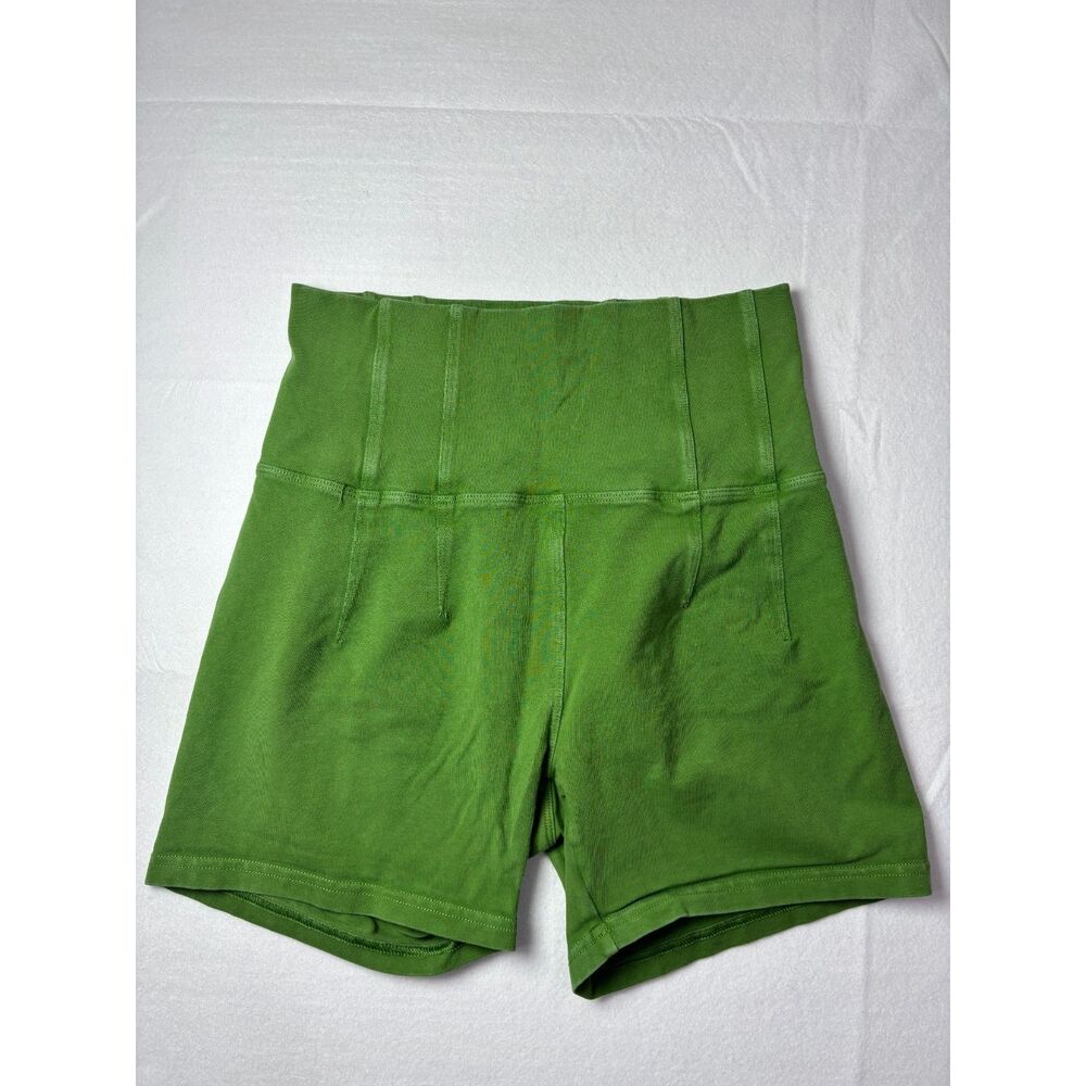 Aerie OFFLINE High Rise Ribbed OG Original Shortie Biker Shorts Green Small